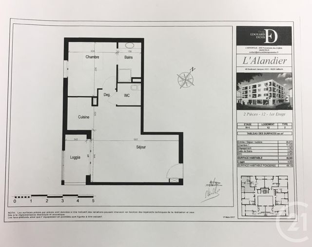 Appartement T2 à louer - 2 pièces - 46.94 m2 - VALLAURIS - 06 - PROVENCE-ALPES-COTE-D-AZUR - Century 21 Liberté
